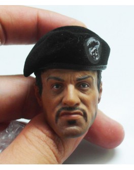 OSK1405174 Custom 1/6 Male Head Sculpt + Hot Toys Original Expandable Black Beret Cap